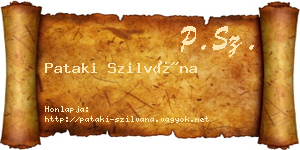 Pataki Szilvána névjegykártya